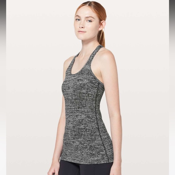 Lululemon Cool Racerback II *Nulu Twillines White Black Size 12 - Picture 3 of 10